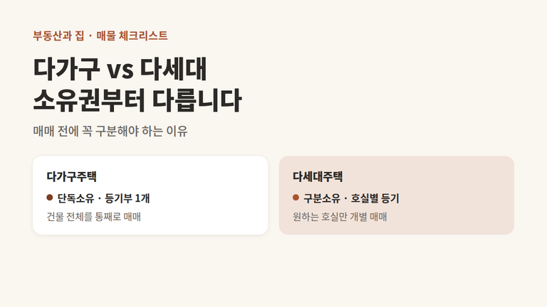 다가구주택과 다세대주택 차이 4가지 — 매매 전 확인