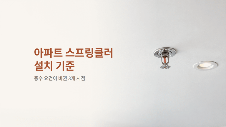 아파트 스프링클러 설치 기준 — 층수 요건이 바뀐 3개 시점