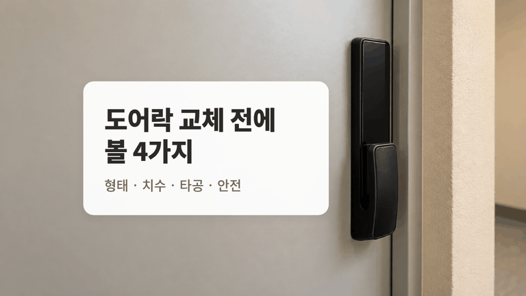 도어락 교체 전에 볼 4가지 — 형태, 치수, 타공, 안전