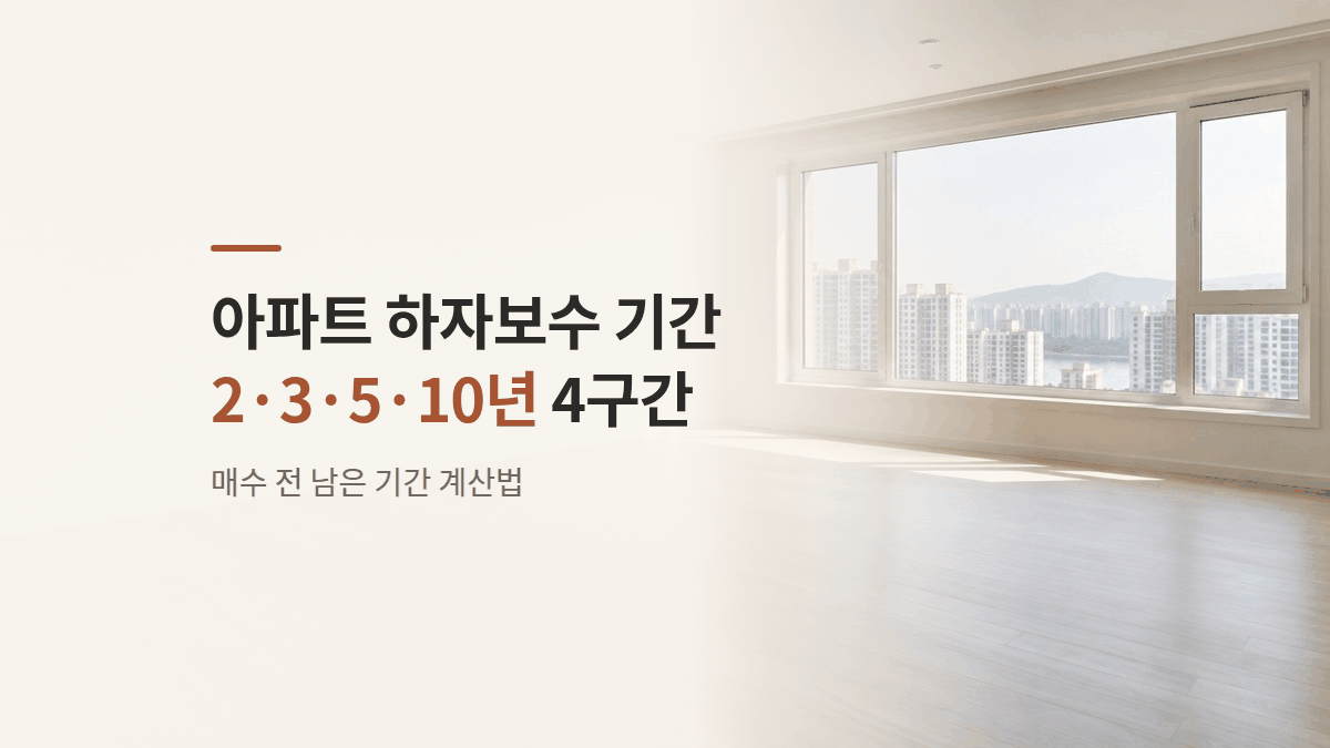 아파트 하자보수 기간 4구간 — 매수 전 남은 기간 계산법