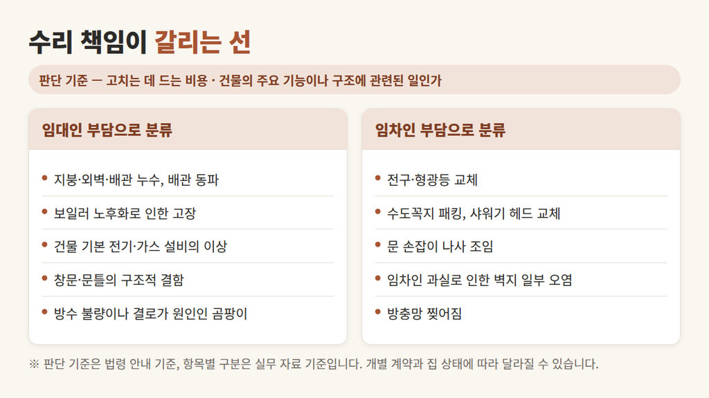 수리 책임이 갈리는 선 전세

