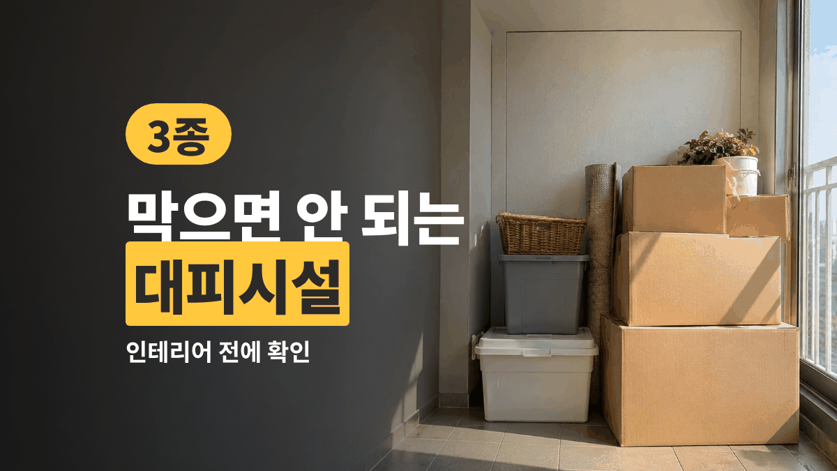 대피공간 인테리어 — 공사 때 막으면 안 되는 대피시설 3종